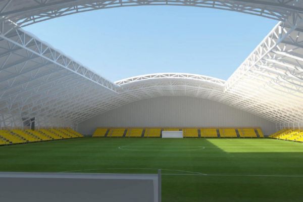 Visualisierung Fußballstadion Dach zum Öffnen 